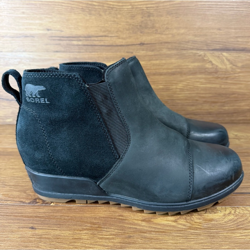 Sorel Evie Chelsea Ankle Boots Wedge Women’s Size 10 Leather Shoes